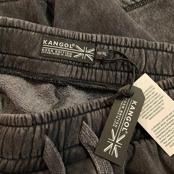 Kangol Men's Black Acid Wash Emblem Drawstring Shorts - Size XL - NWT - Picture 3 of 6